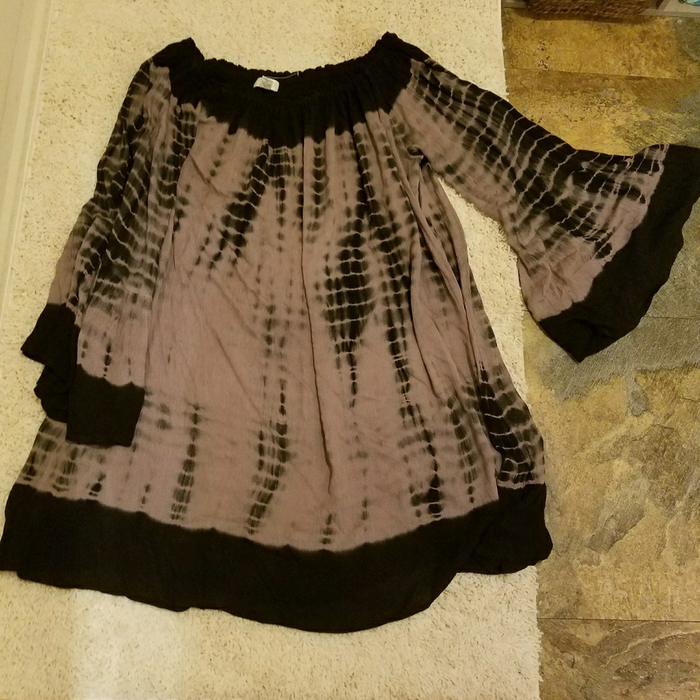 Forever21 3x plus bell sleeve dress tunic tie dye